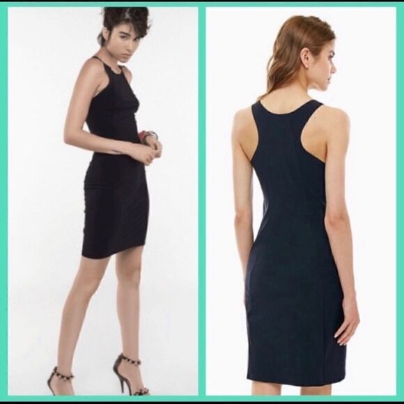 PATRIZIA PEPE RAW EDGE SENSITIVE LYCRA BLACK DRESS - Picture 1 of 8